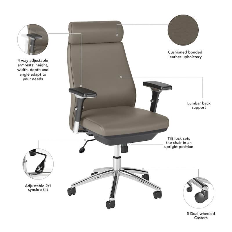 Bush Business Metropolis High Back Leather Executive Office Chair