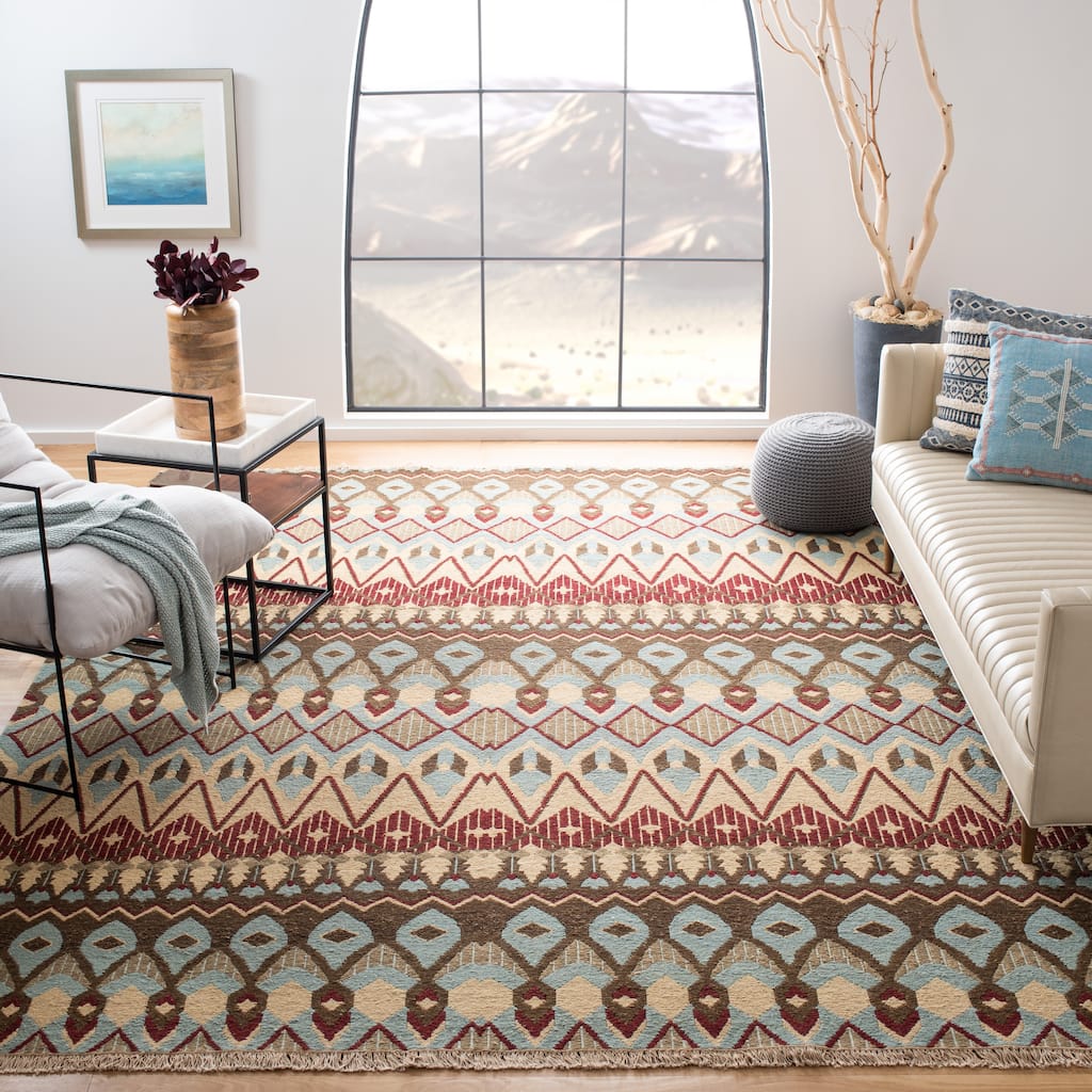 SAFAVIEH Couture Handmade Sumak Flatweave Mirei Traditional Oriental Wool