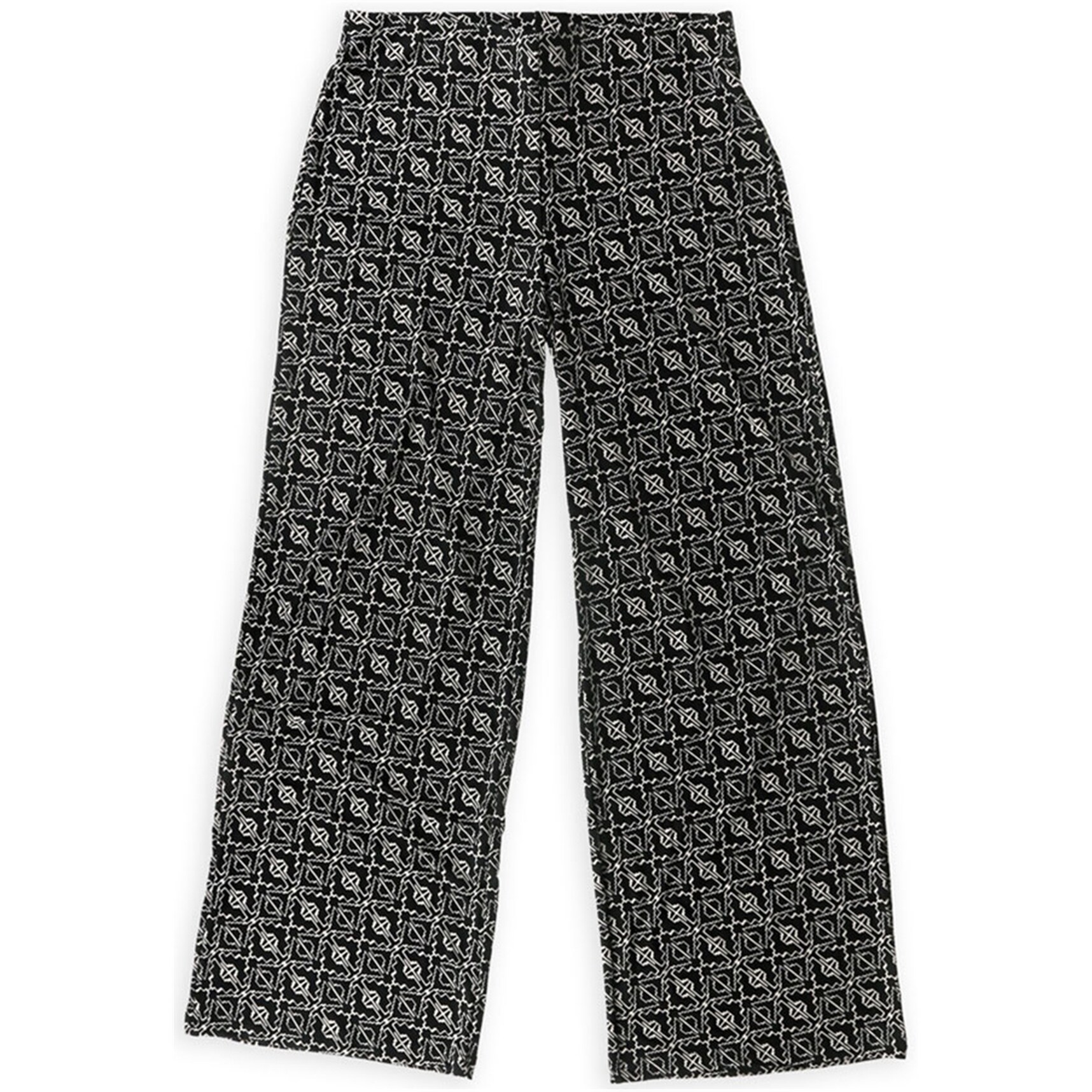 black wide leg casual trousers