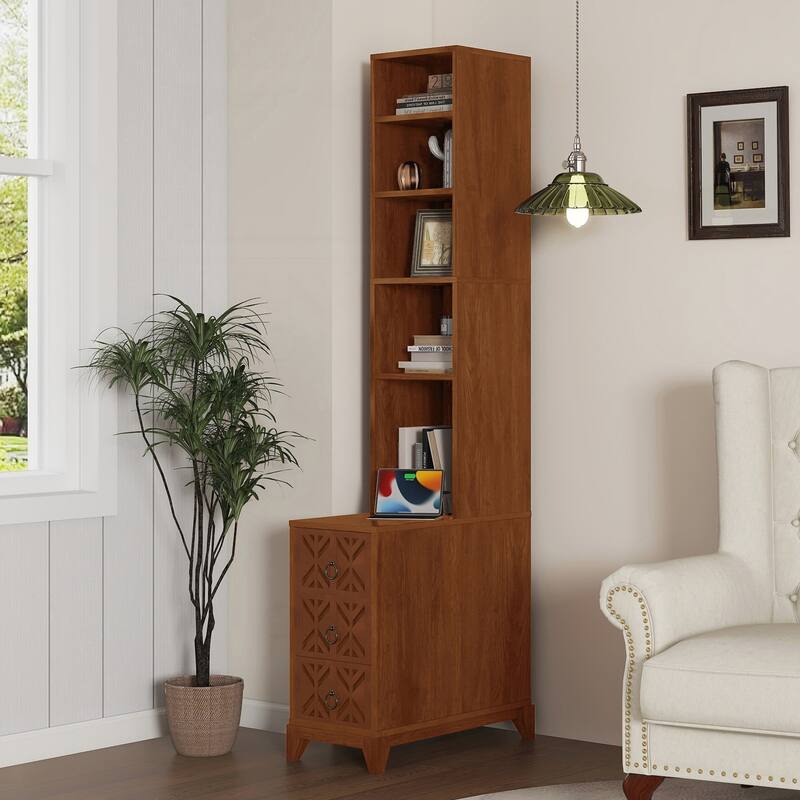 Versatile End Table with Multiple Storage Options and Stylish Design for Bedroom and Corner