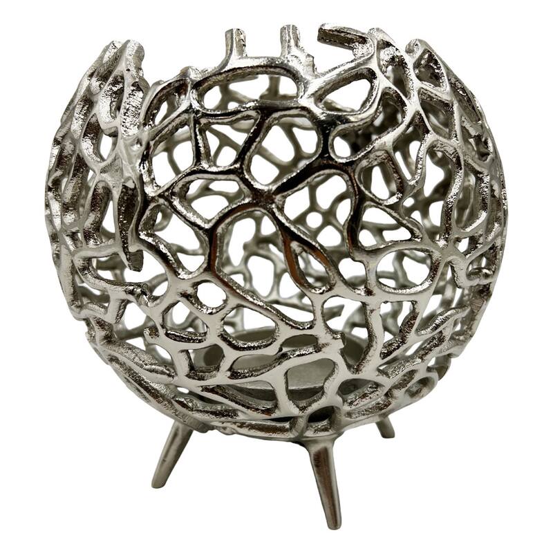 Decorative Handmade Aluminum Round Votive Candle holder Set of 2