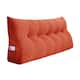 WOWMAX Large Reading Wedge Headboard Pillow for Bed Rest Back Support - Queen - Rusty Orange
