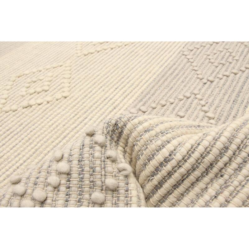 ECARPETGALLERY Braid weave Sienna Cream Wool Rug - 6'2 x 9'3