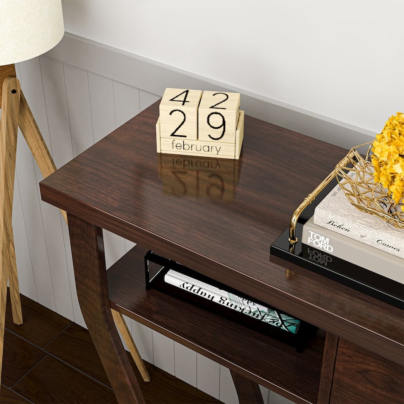 Modern Sofa Accent Table with Drawer - 47'' x 12'' x 32'' (L x W x H)