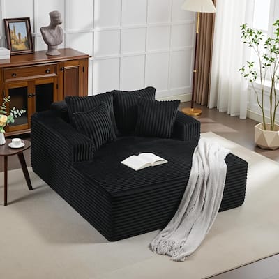 Oversized 2‑Person Chaise Lounge Chair, Sofa Bed with 4 Pillows