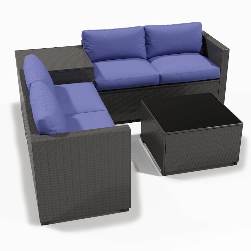 Zenova Patio Conversation Sets,Wicker Rattan Chairs Sofa Sets,Patio Furniture Seating