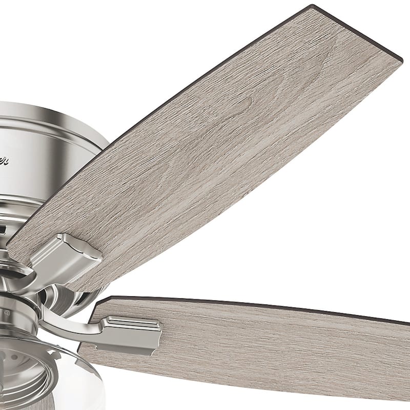 Hunter 52" Bennett Low Profile Ceiling Fan with Globe LED Light Kit and Handheld Remote