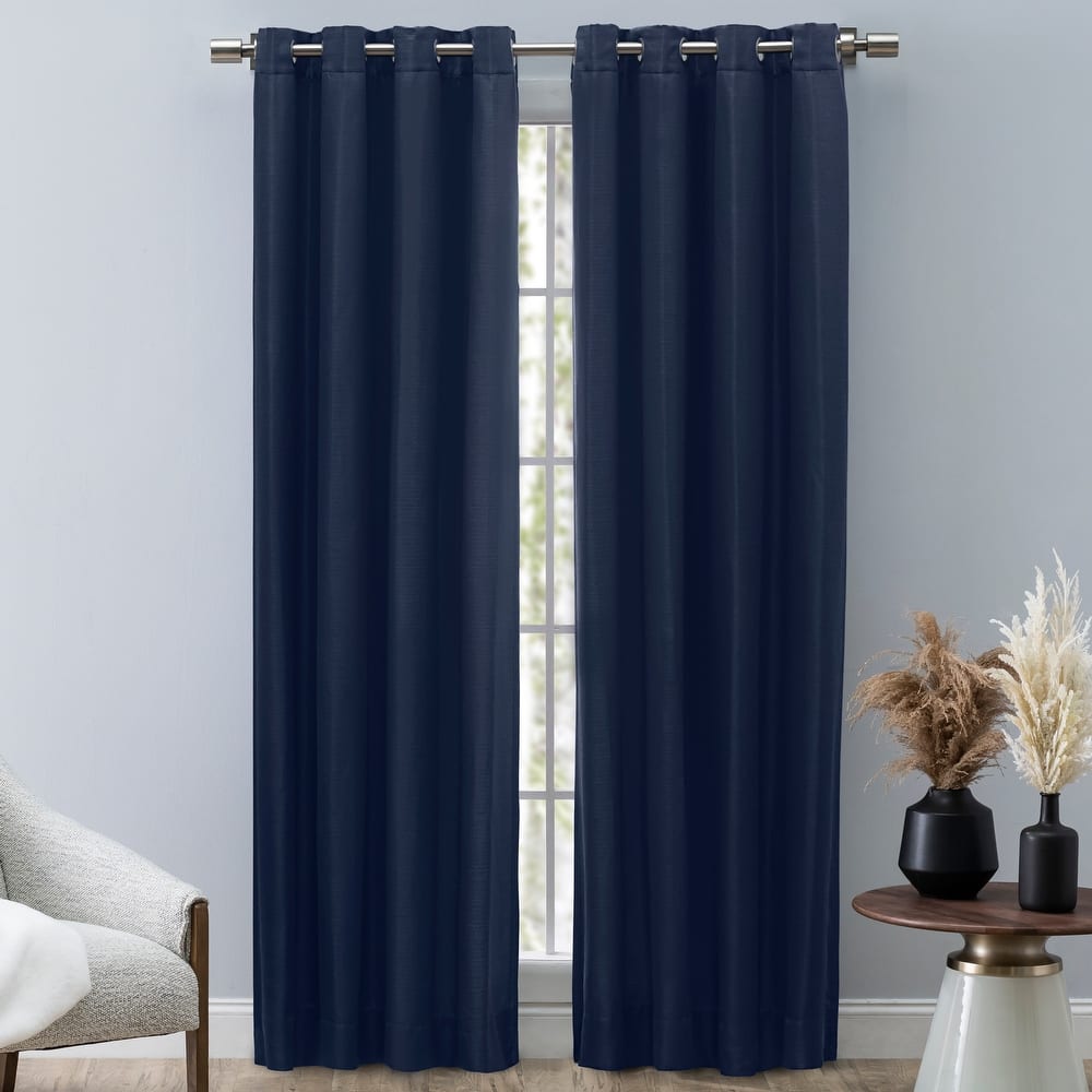 Porch & Den Peete Grasscloth Grommet Curtain Panel