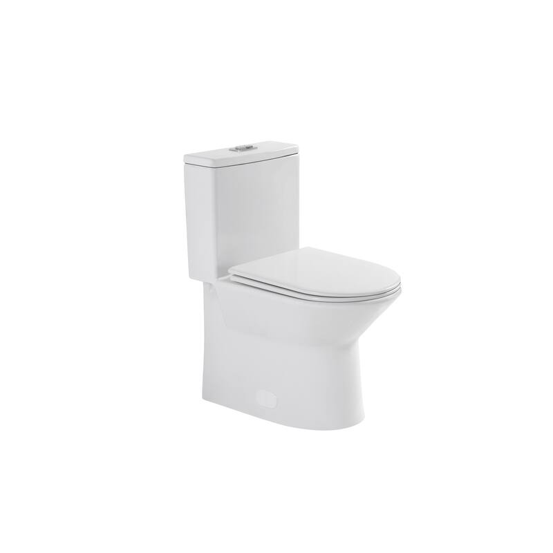 1.1/1.6 GPF Tornado Flush One-Piece Toilet with Comfort Chair Seat ADA Height 17",Siphonic S-trap 12",Rimless Bowl