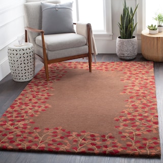 Rome Hand Tufted Floral Border Area Rug