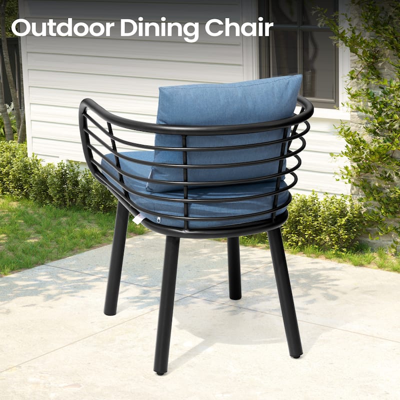 7-PC Outdoor Patio Aluminum Dining Set Table With Dining Chairs Sunbrella Seat&Back Cushions