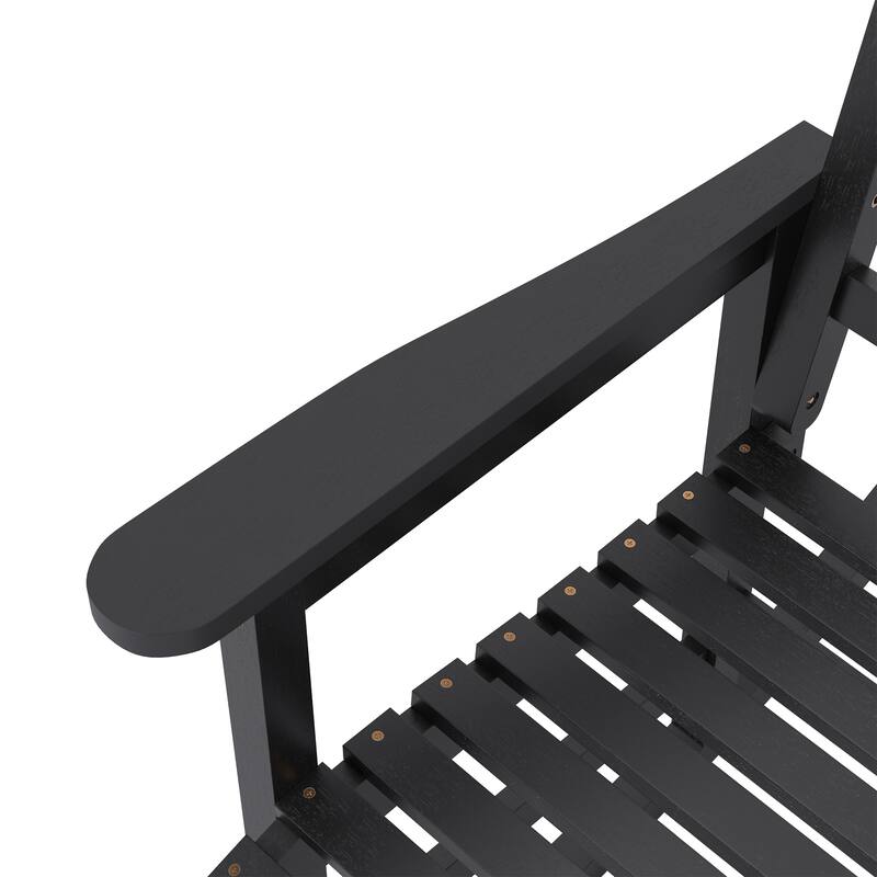 Acacia Wood Outdoor Rocking Chair, Traditional Porch Outdoor Rocker Chairs with Slatted - 43" H