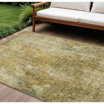 HomeRoots Abstract Transitional Rectangle Outdoor Rug