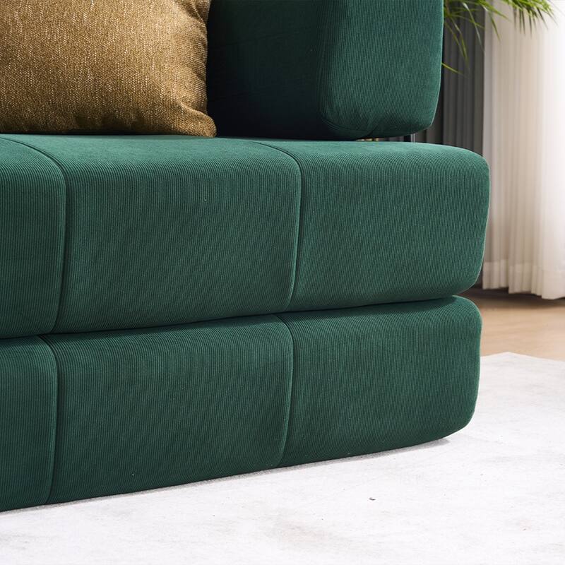 Versatile Convertible Sofa Bed with Plush Pillows for Any Living Space