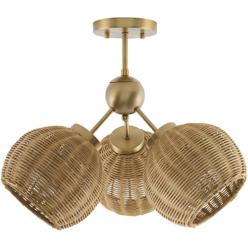 Livabliss Pawa Modern Chandelier - 20"L x 20"W x 16"H - Brass/Brown