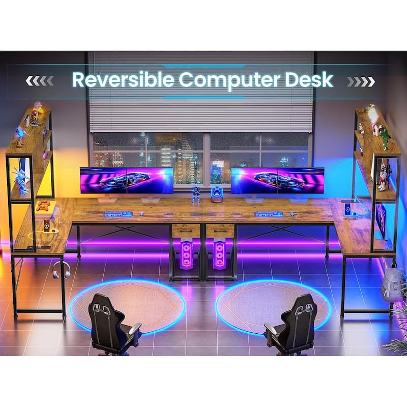 51.2" Reversible Small Corner Desk with Drawer L Shaped Gaming Desk