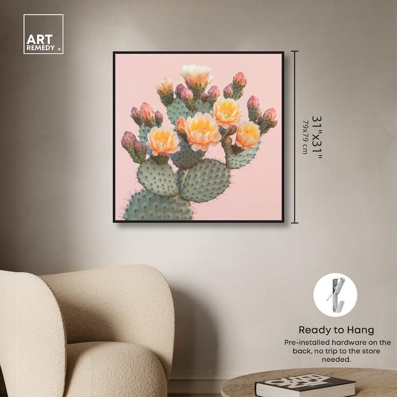 Pink and Prickly Canvas by Art Remedy