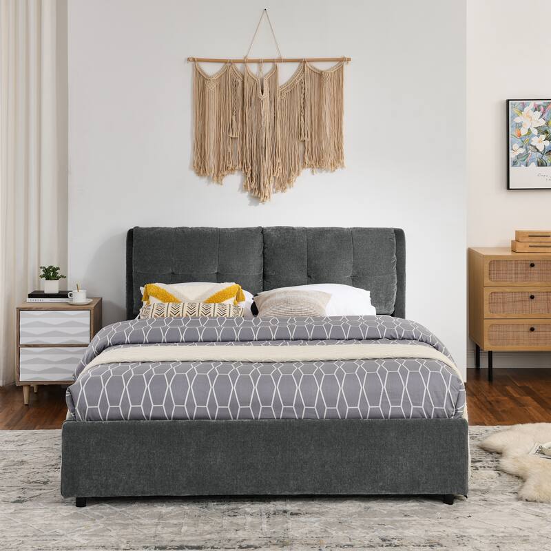 Hydraulic Storage Upholstered Bed with Headboard
