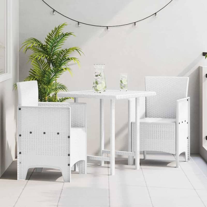 vidaXL Garden Chair 2/4 pcs Anthracite/Brown/White 53 x 49 x 85 cm PP - 53 x 49 x 85 cm - White without cushion /2