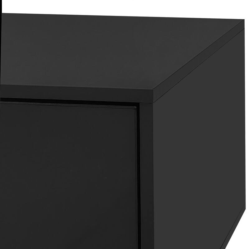 Modern High Glossy Rectangle Coffee Table, Stylish Center Table with Storage Space, Accent Furniture with 16 Color LED Lights