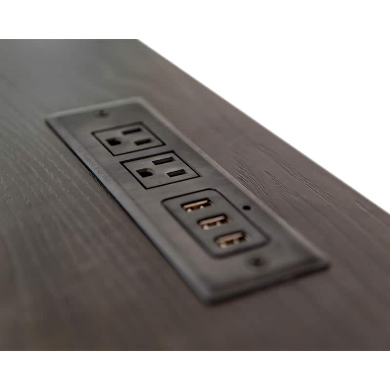 Traditional Electric Sit/Stand L-Desk and Return, Height Adjustable Table, Dark Brown