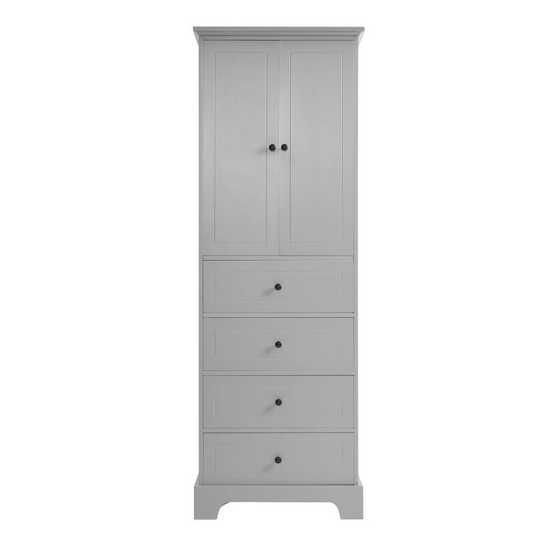 GDFStudio - Evelyn Tall Storage Cabinet with Drawers and Adjustable Shelving for Multi-Room Organization