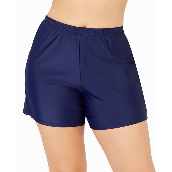 plus size navy swim shorts