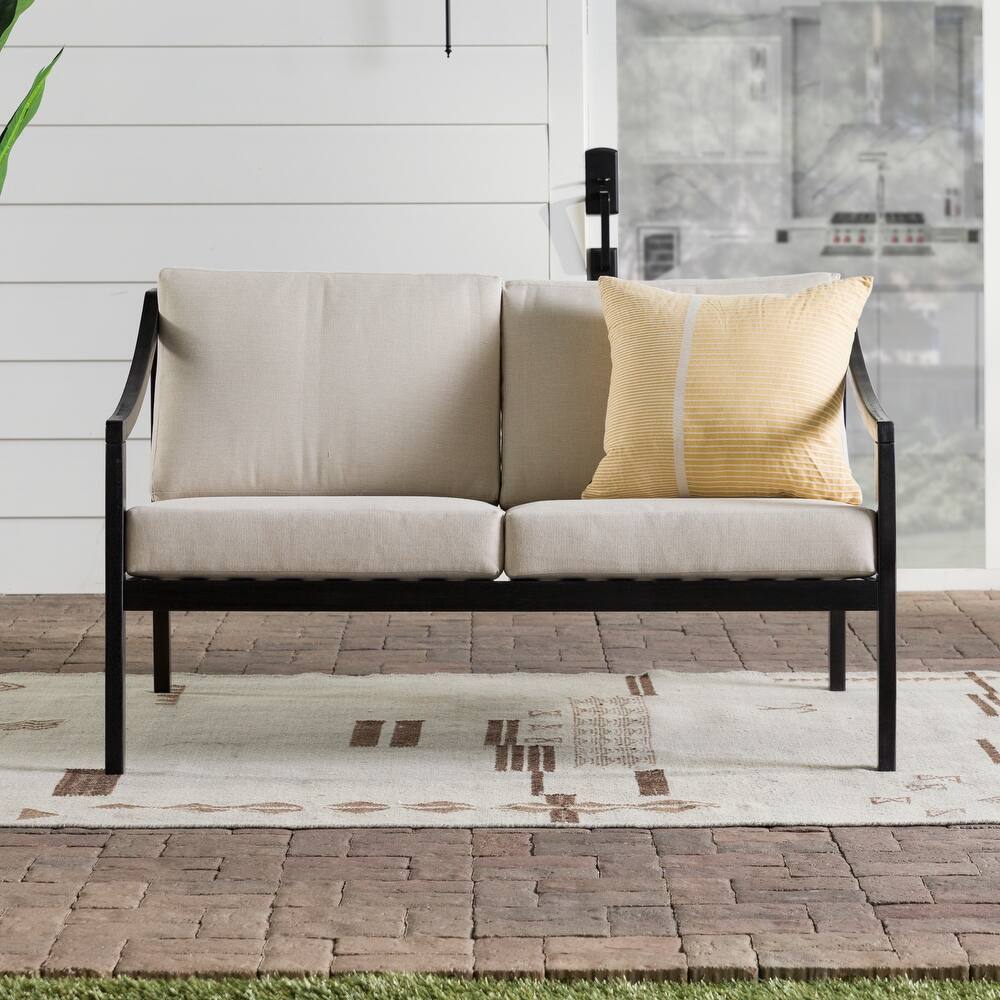 Walker Edison Solid Wood Patio Love Seat