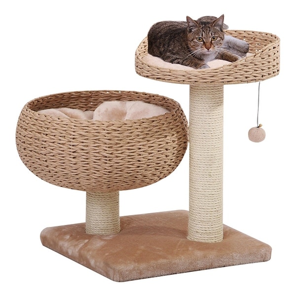 PetPals-Paper Rope Natural Bowl Shaped with Perch Cat Tree. Opens flyout.