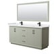preview thumbnail 44 of 45, Strada 72-Inch Double Vanity Set, Cultured Marble Top, 70-Inch Mirror Light Green, Black Trim, White Cultured Marble Top