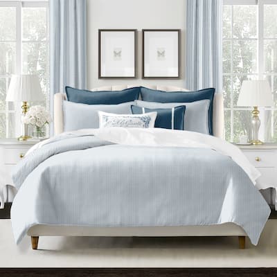 Jaxon Stripe Indigo Reversible Duvet Cover Set