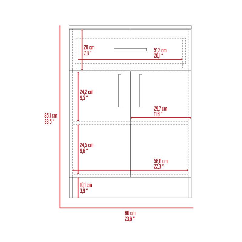 Mayorca Multistorage Pantry Cabinet, One Drawer, Two Interior Shelves, Black