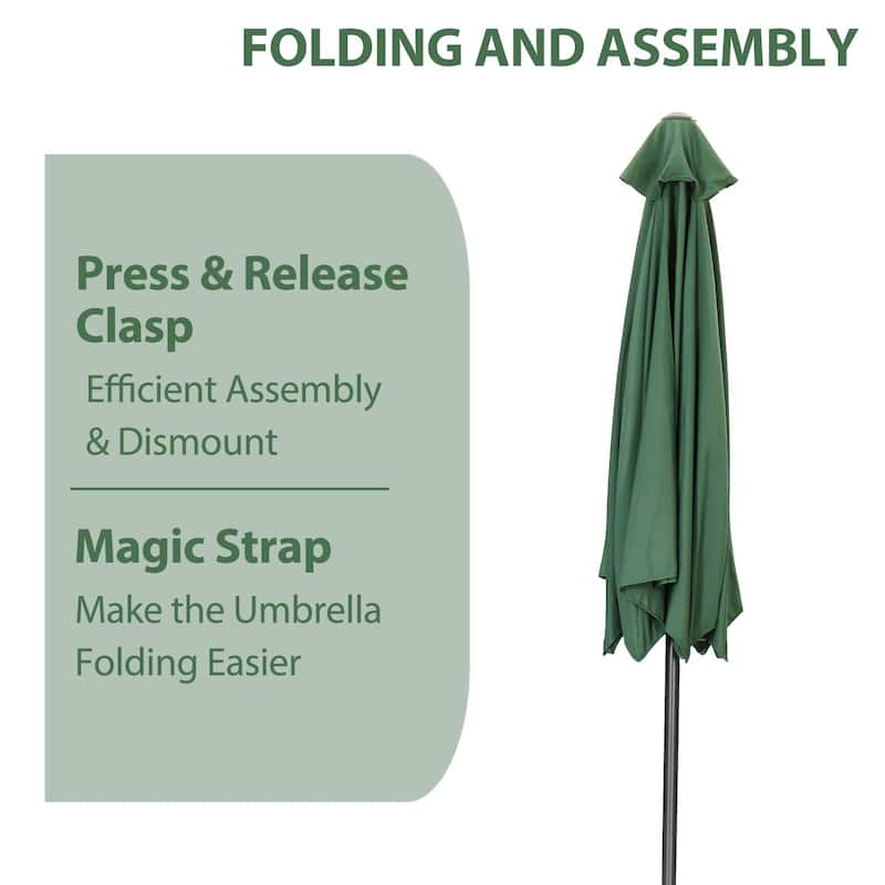 Autlaycil 9ft Patio umbrella Outdoor umbrella With Push-Button Tilt & Crank for Pool, Garden