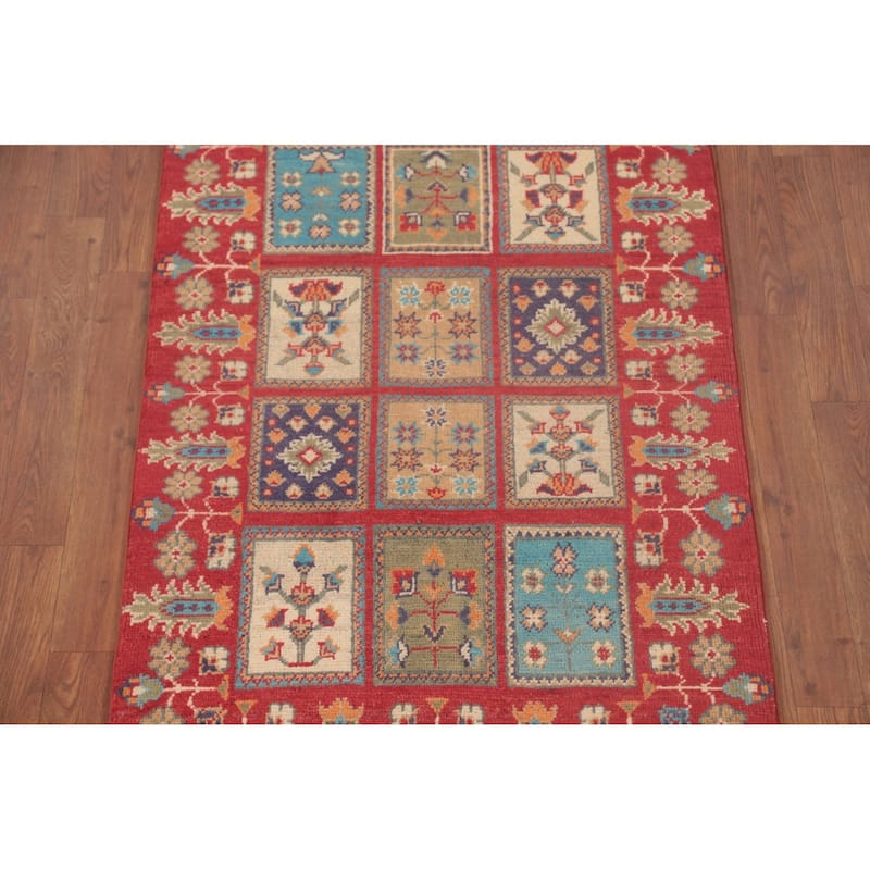 Garden Design Kazak Oriental Foyer Rug Handmade Wool Carpet - 2'9" x 4'1"