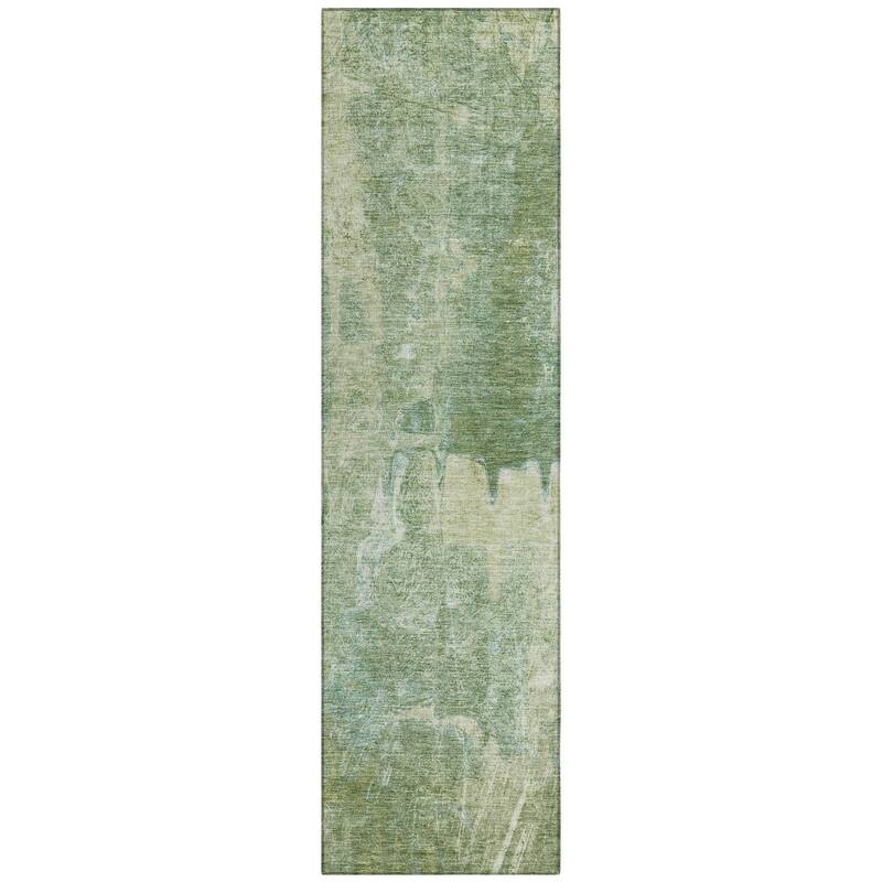 Machine Washable Indoor/ Outdoor Abstract Modern Chantille Rug