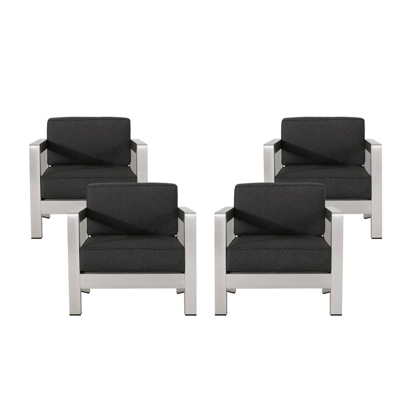 Aviara Outdoor Aluminum Club Chairs (Set of 4) by Christopher Knight Home
