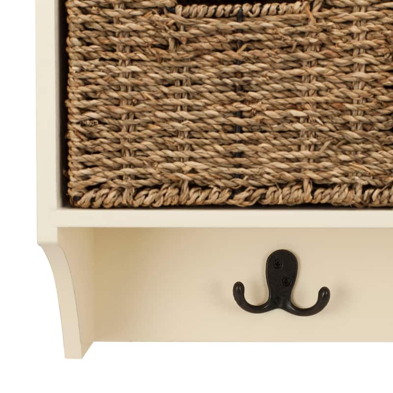 SAFAVIEH Jemina Black Hanging 3-Basket Wall Rack - 28" x 7.8" x 12" - 28Wx8Dx12H
