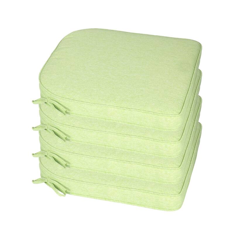 Aoodor Outdoor Dining Chair Cushions Set of 4, Waterproof Patio Furniture Seat Cushions, 18 x 19 inch - 18"x19" - Green