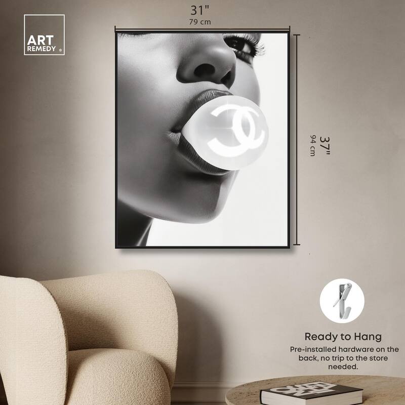 Bubble Gum Pop Monochrome Canvas by Art Remedy