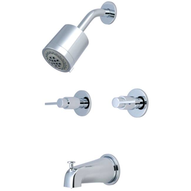 Kingston Brass NuvoFusion Tub and Shower Trim Package with 1.8 GPM - Polished Chrome