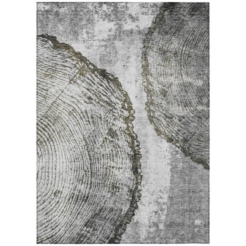 HomeRoots Abstract Transitional Rectangle Outdoor Rug