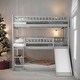 preview thumbnail 17 of 46, Solid Wood Triple Bunk Bed - Full-Over-Full-Over-Full Gray