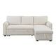 Morden Fort Velvet Reversible Sleeper Sectional Sofa L-Shape with big Storage