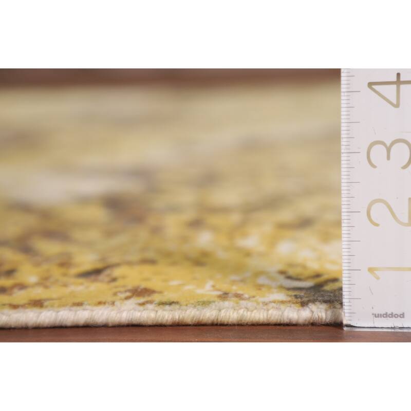 Multi-Color Abstract Oriental Area Rug Hand-Knotted Wool Carpet - 6'0" x 9'0"