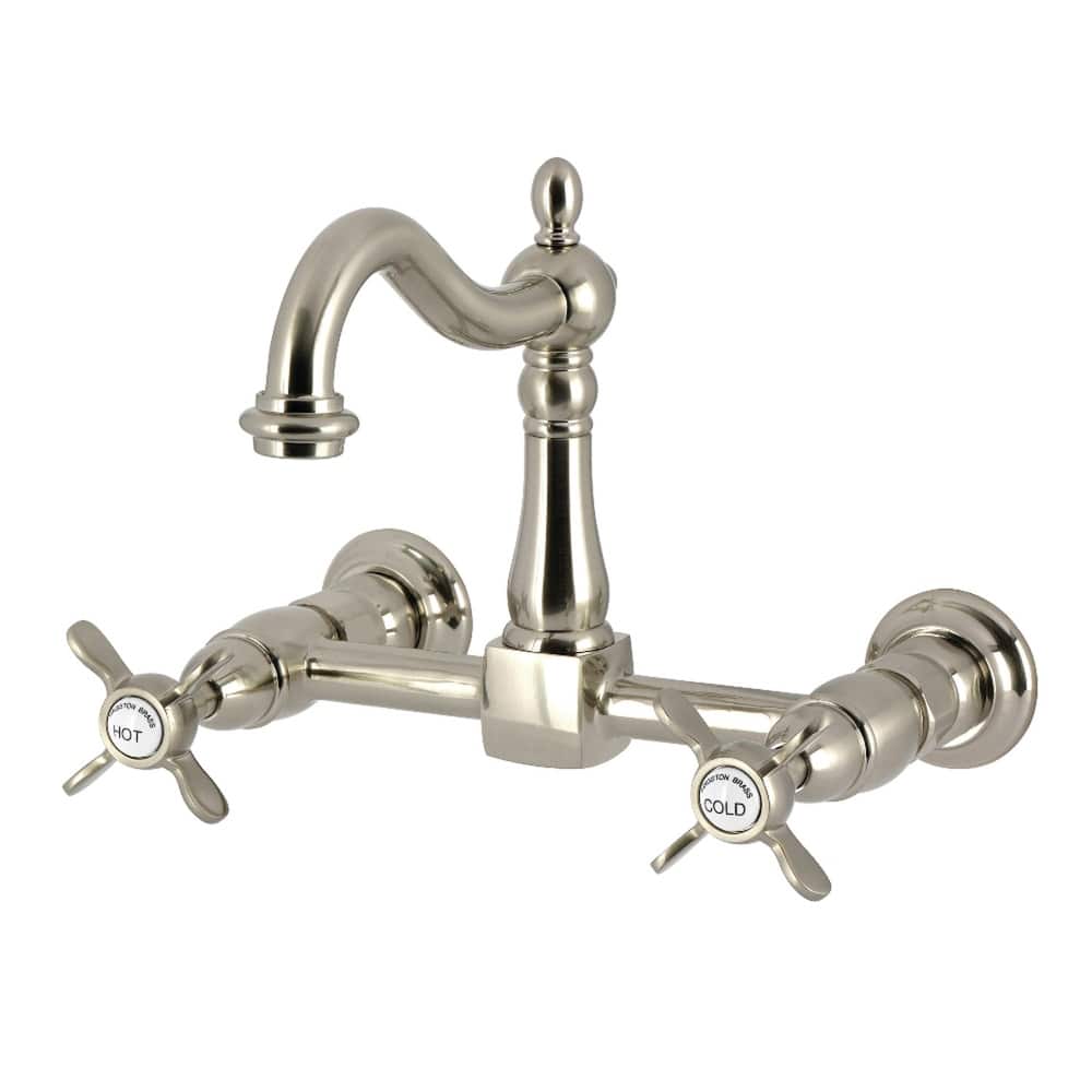 Kingston Brass Essex Double-Handle Wall-Mount Pre-Rinse Bridge Kitchen Faucet