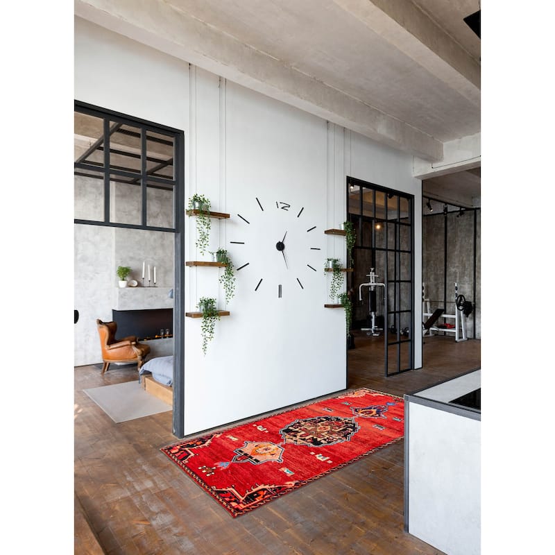 ECARPETGALLERY Hand-knotted Melis Vintage Light Red Wool Rug - 3'7 x 7'5