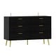 preview thumbnail 11 of 28, Modern 6-Drawer Dresser with Gold Legs and Handles, 47.2" Wide Mid-Century Bedroom Dresser Chest