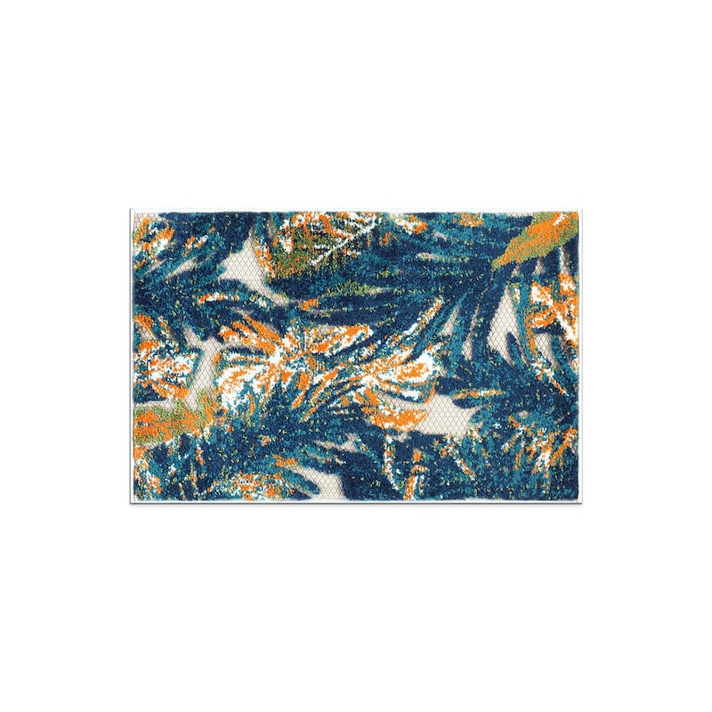 World Rug Gallery Floral Leaves Indoor/Outdoor Area Rug - 2' x 3' - Multi