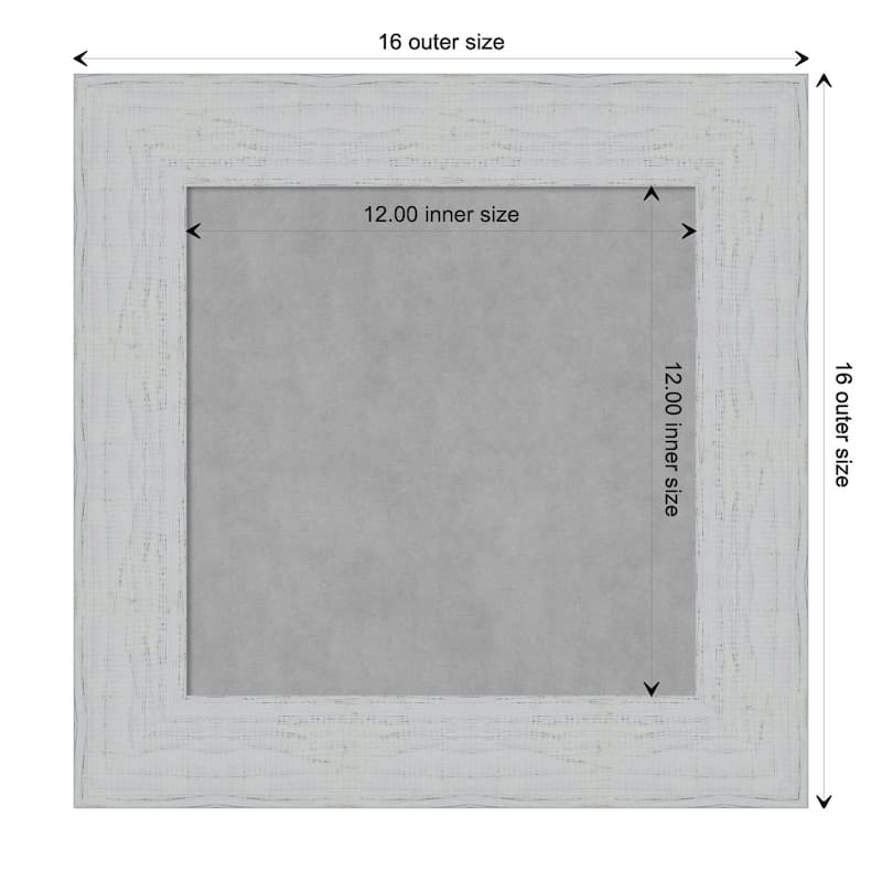 Amanti Art Shiplap White Framed Magnetic Board - Board Size 12x12