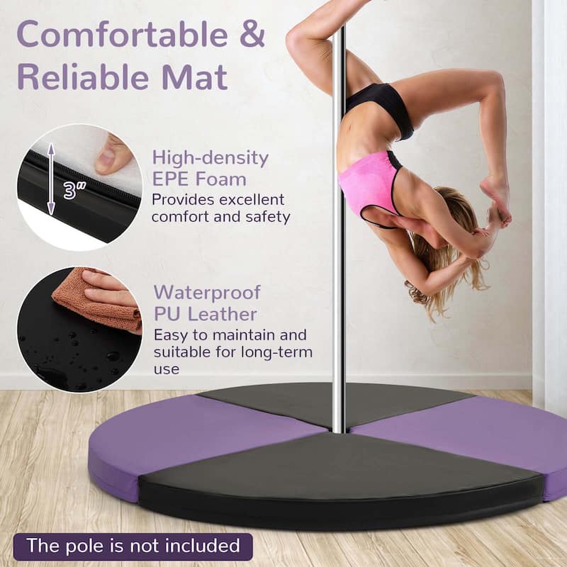 Costway Pole Dance Crash Mat Round Portable Yoga Mat with EPE Foam - See Details